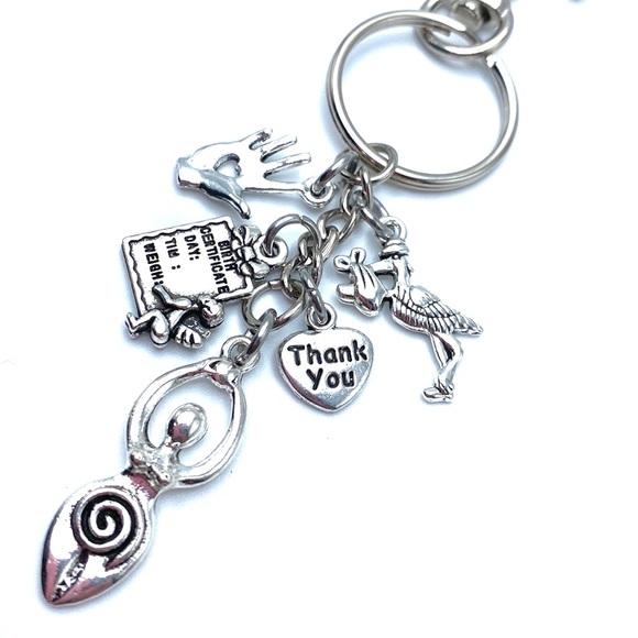Midwife Keychain Bag Charm Appreciation Gift Doula Thank You - Picture 4 of 4